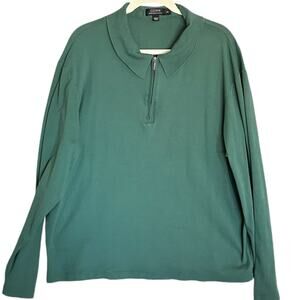 Cezani Men's‎ 2XL Moss Green 1/4 Zip Supima Cotton long sleeve henley 1/4 zip